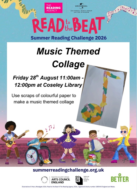 Coseley Library - Summer Reading Challenge: Music Themed Collage